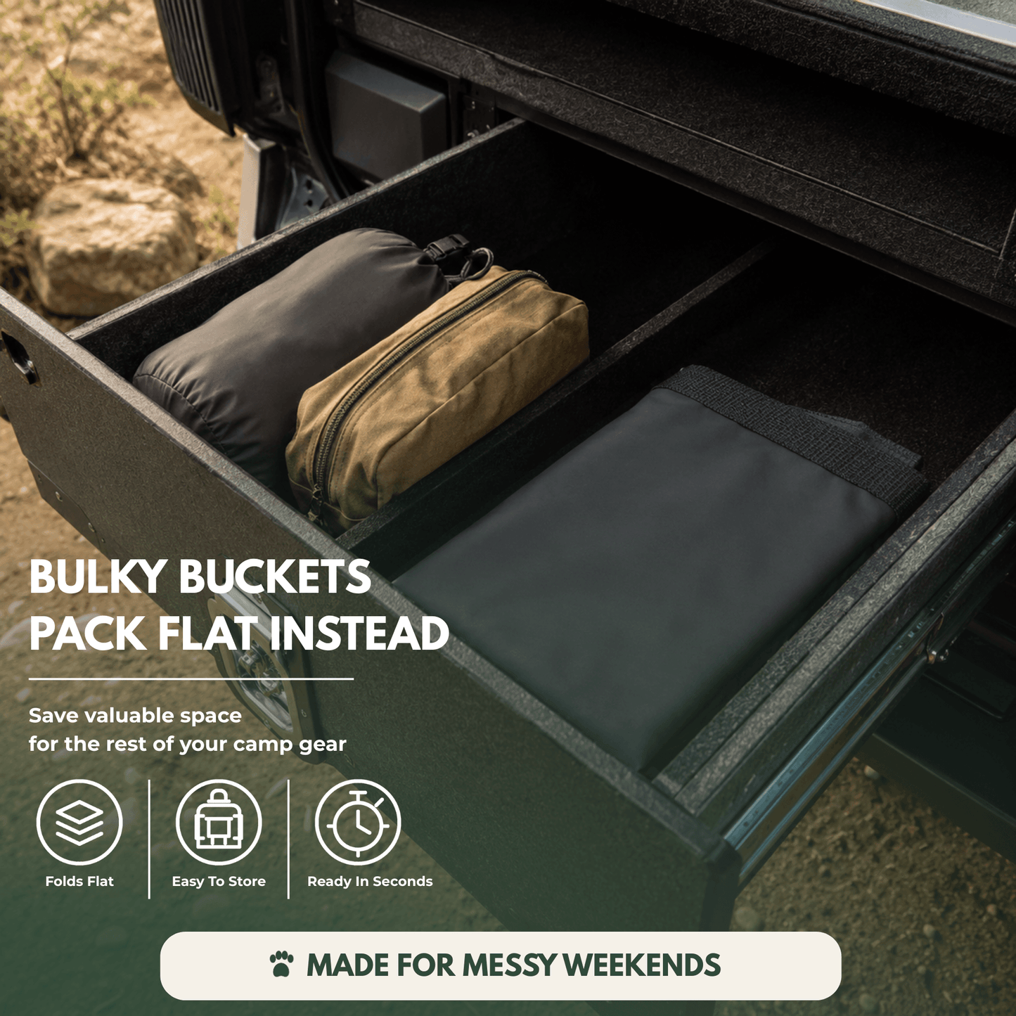 TrailBuilt Fold-Flat Water Bucket