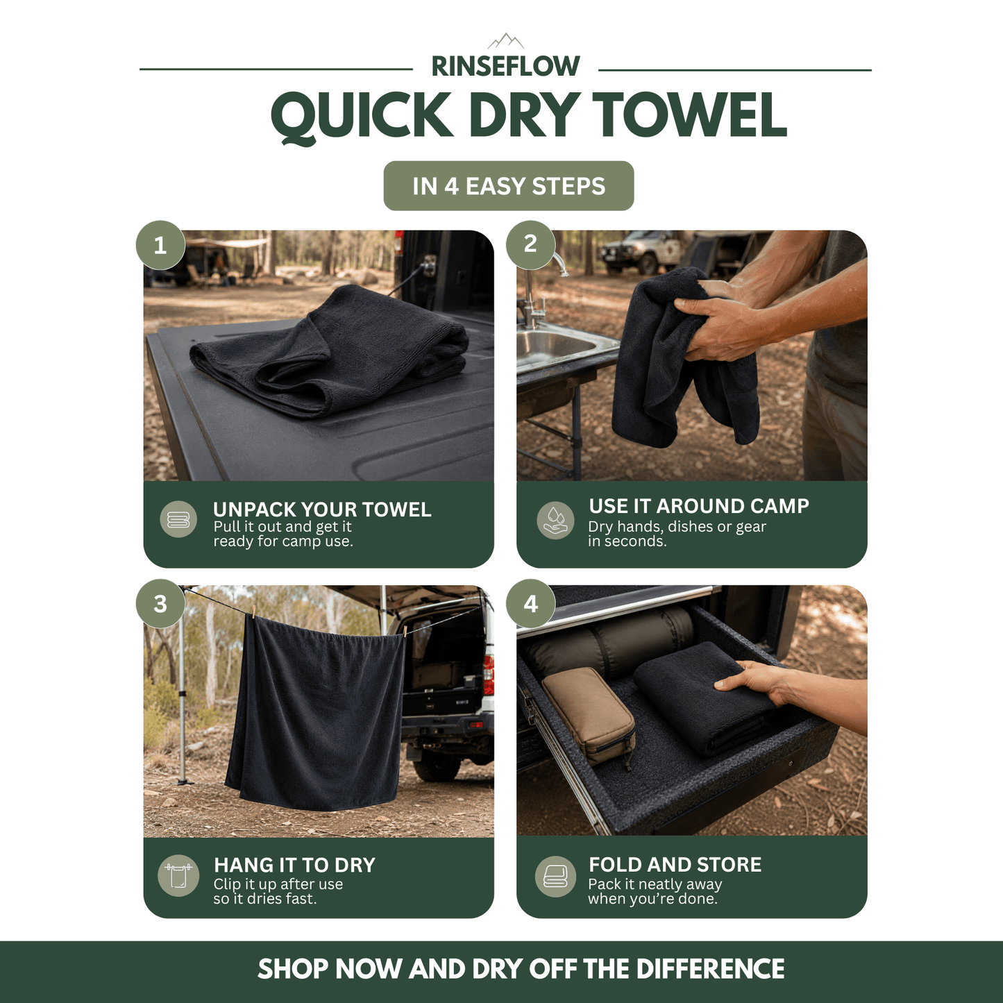 TrailBuilt Quick-Dry Camp Towel