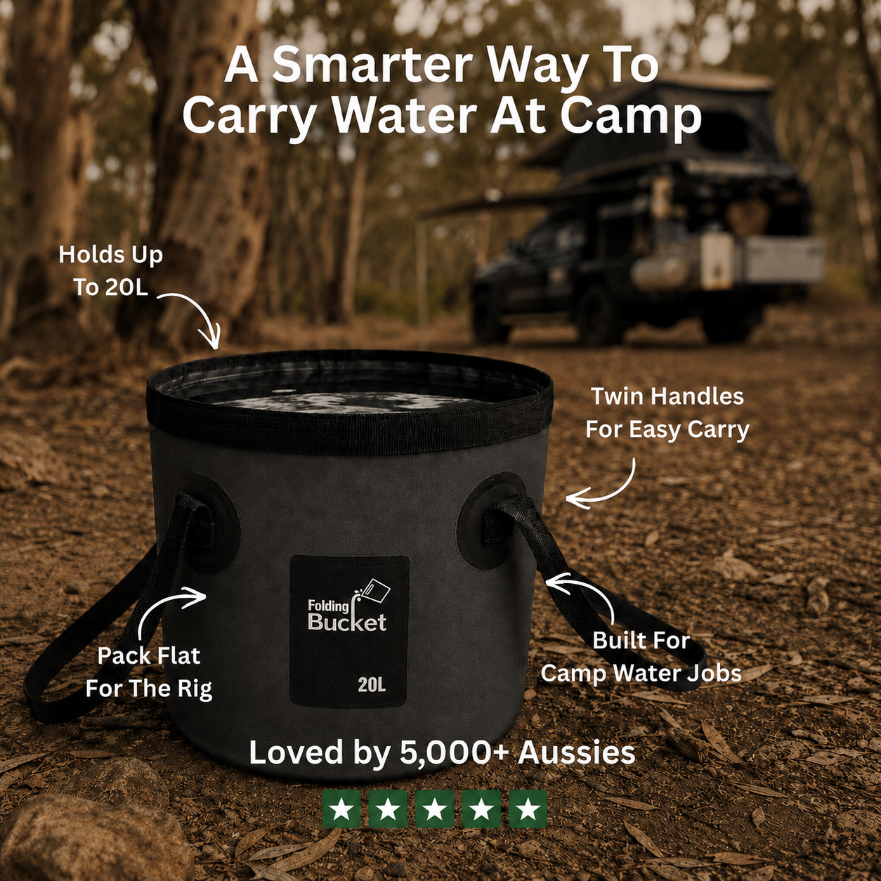 TrailBuilt™ Fold-Flat Water Bucket