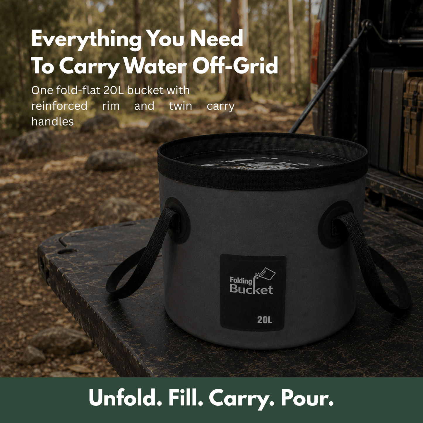 TrailBuilt™ Fold-Flat Water Bucket