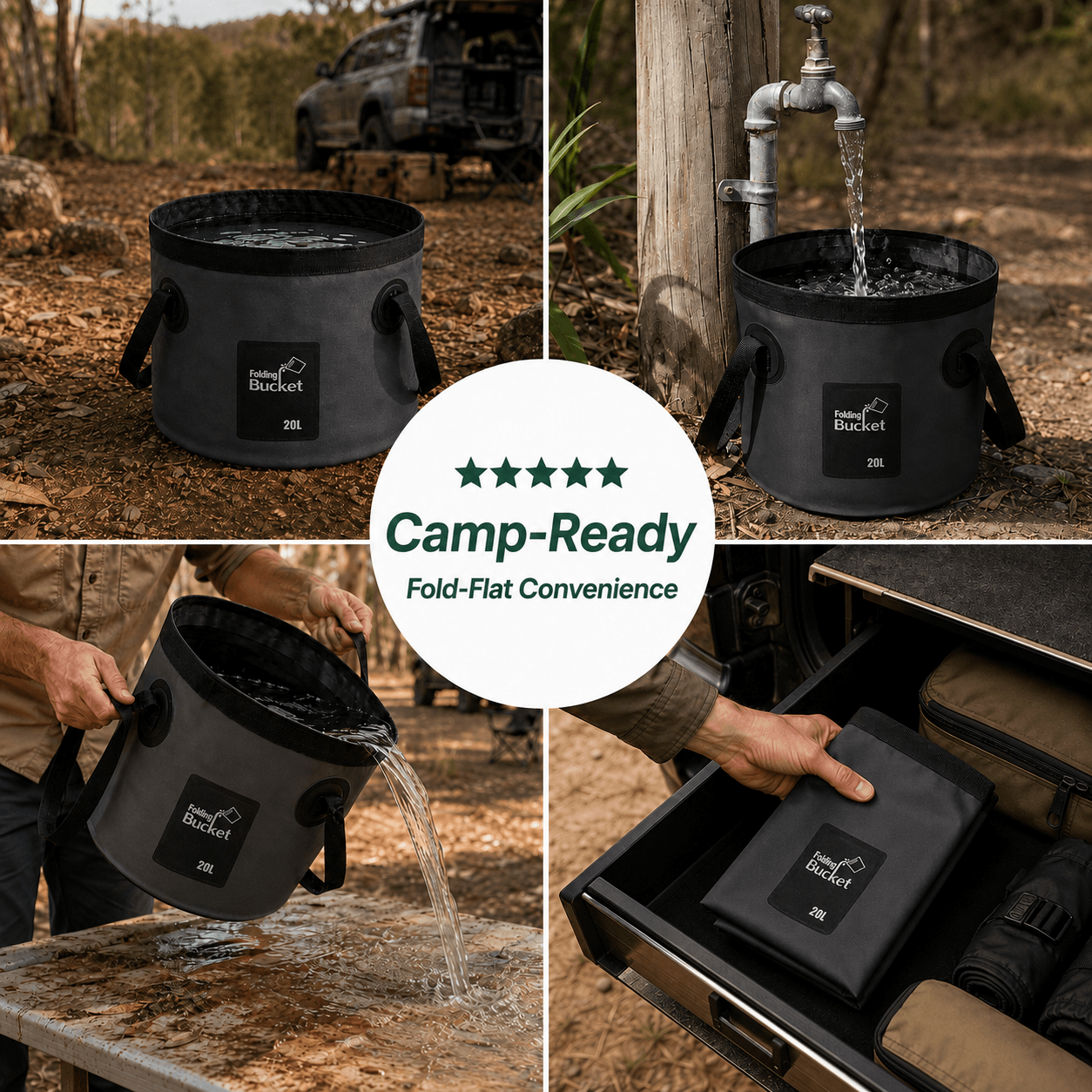 TrailBuilt™ Fold-Flat Water Bucket